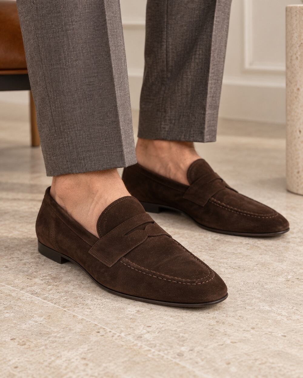 Bruno Magli Lastra Unlined Loafers Men’s 11.5 Brown Suede Made in Italy